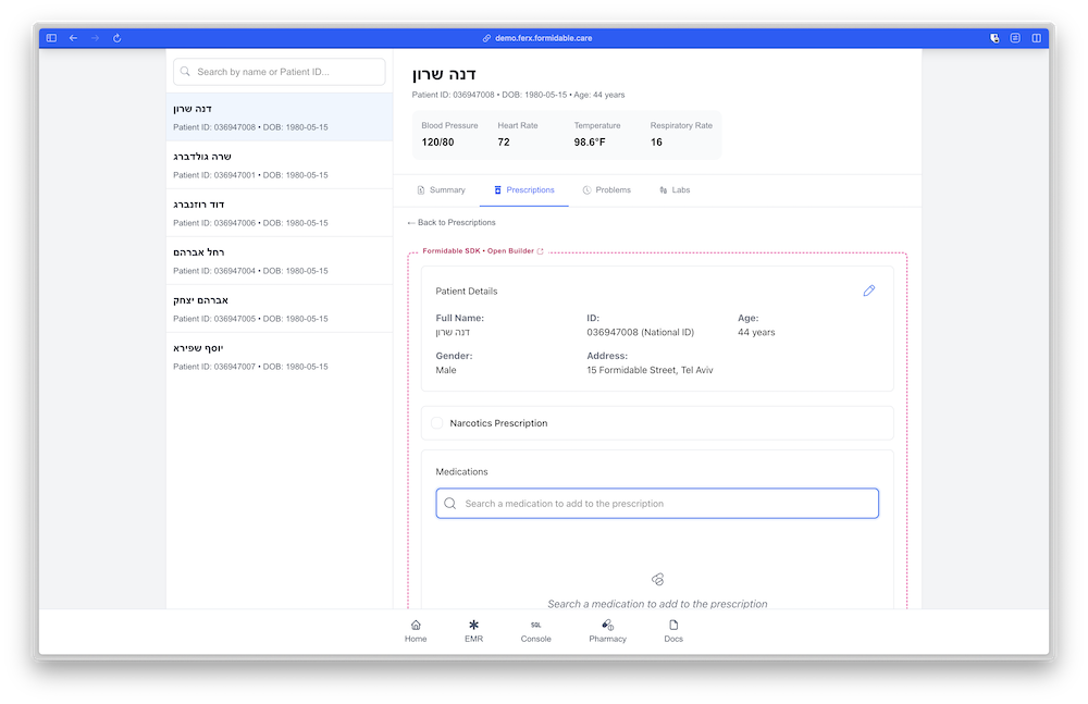 Formidable eRX project screenshot 1