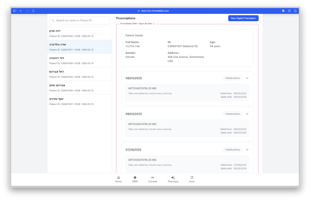 Formidable eRX project screenshot 2